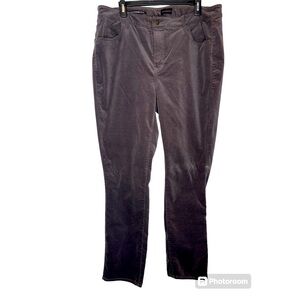 Talbots Gray Velveteen 5 Pocket Jeans women’s 14W Straight Leg